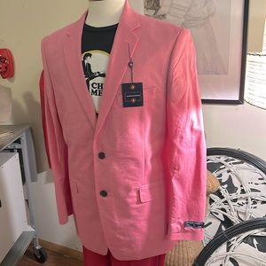 Spring Pink Fuchsia checked Saddlebred suit jacket cotton nwt